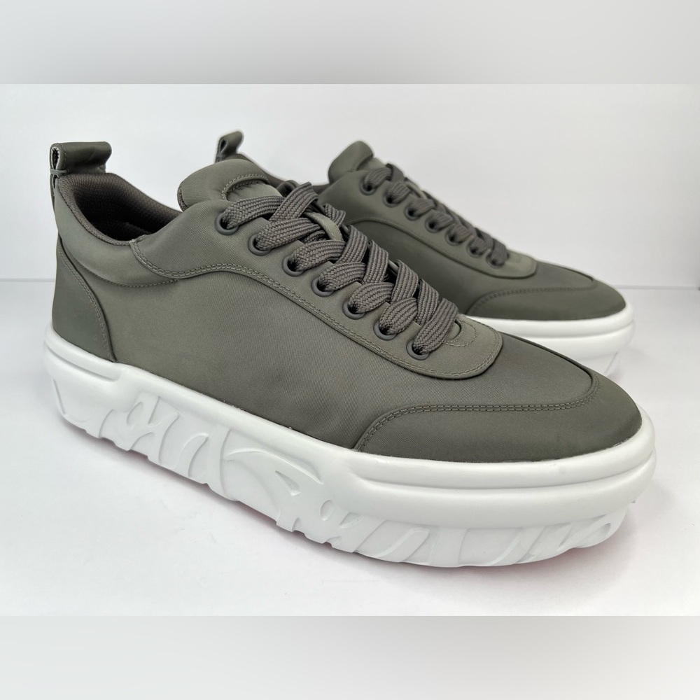 CHRISTIAN LOUBOUTIN Choukario Platform Men Gray Nylon Sneakers EU 43 - US 10
